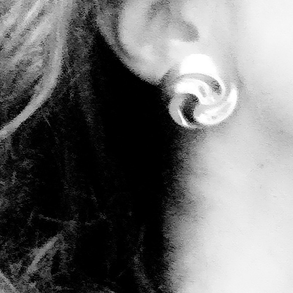 Vintage Sterling Silver Mid-Century Modern Signed Earrings - Picture 2 of 5